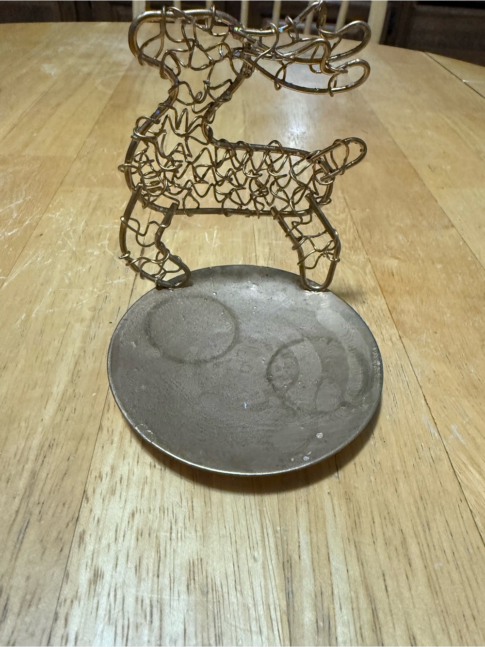 Gold Wire Reindeer Decorative Accent Plate by